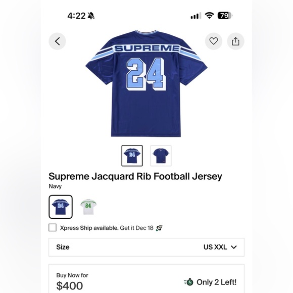 Supreme Blue Football Jersey
